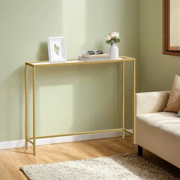 Konsolbord, VASAGLE LGT26G, 20x100x80 cm, Guld