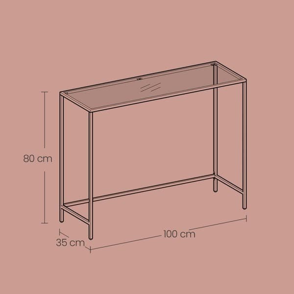 Konsolbord, VASAGLE LGT26G, 35x100x80 cm, Guld