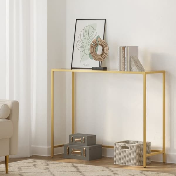 Konsolbord, VASAGLE LGT26G, 35x100x80 cm, Guld