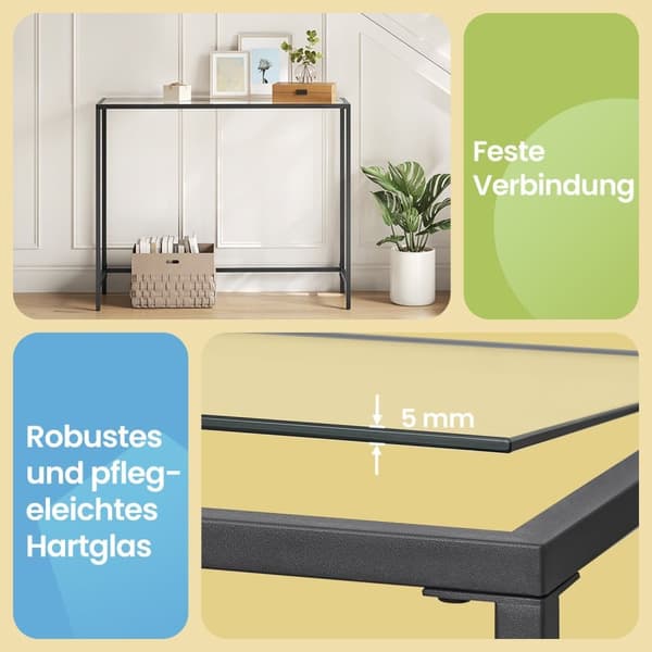 Konsolbord, VASAGLE LGT26G, 35x100x80 cm, Svart