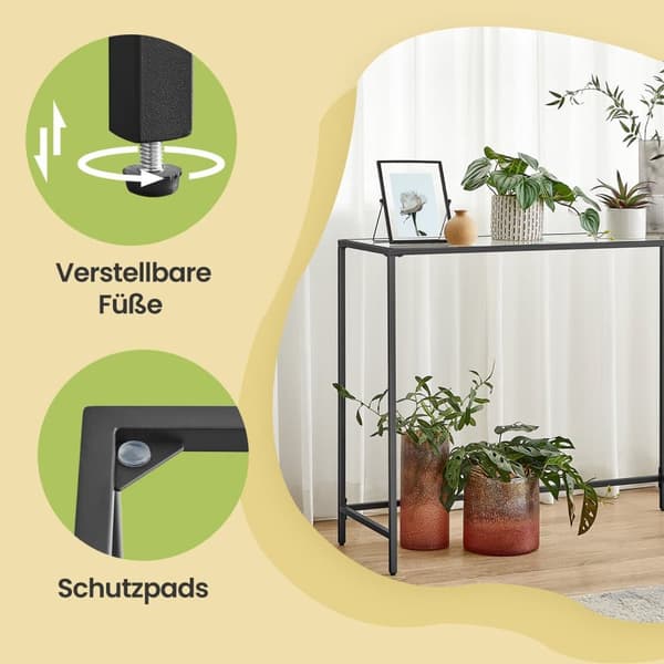 Konsolbord, VASAGLE LGT26G, 35x100x80 cm, Svart