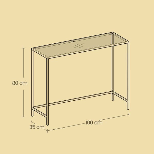 Konsolbord, VASAGLE LGT26G, 35x100x80 cm, Svart
