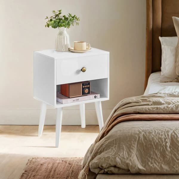 Natbord, VASAGLE LET855W01, 28x39x55 cm, Snehvid
