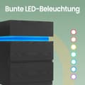 Miniatyrbild 3 av 5: Nattduksbord med LED-belysning, VASAGLE LET630T10, 35.1x40.1x55.1 cm, Vit