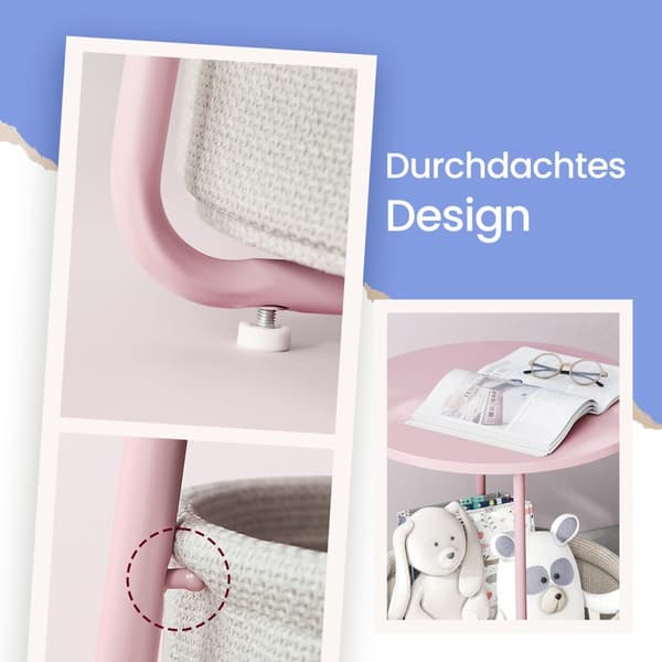 Sidebord, 45x50 cm, Pastel Pink-Cream White