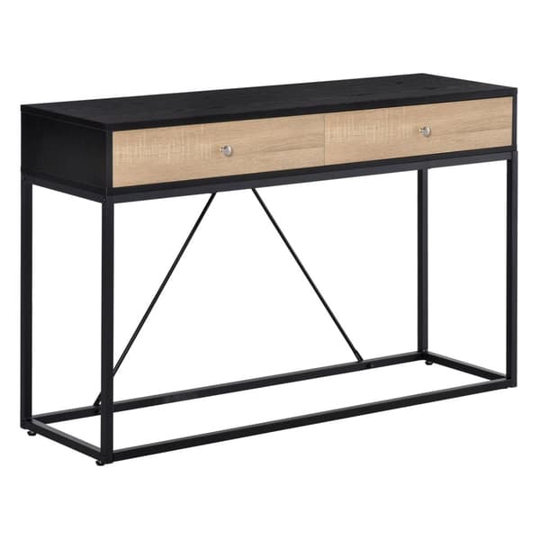 Rootz Console -taulukko - sisäänkäyntitaulukko - sohvataulukko - moderni muotoilu - 2 laatikkoa - metallikehys - 120 x 35 x 75 cm
