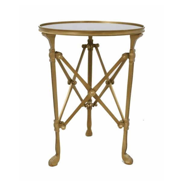 Desserte en métal doré et verre D43 cm - POMPADOUR