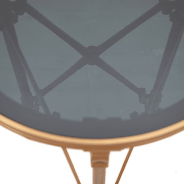 Desserte en métal doré et verre D43 cm - POMPADOUR