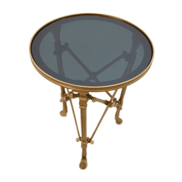 Desserte en métal doré et verre D43 cm - POMPADOUR