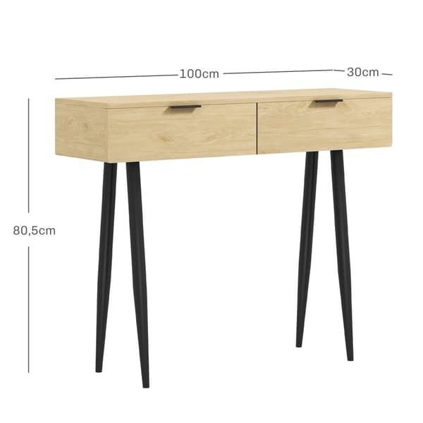 Rootz Scandinavian Console Table - Indgangskonsol - smal indgangsbord - Rummelig bordplads - 100 cm x 30 cm x 80,5 cm
