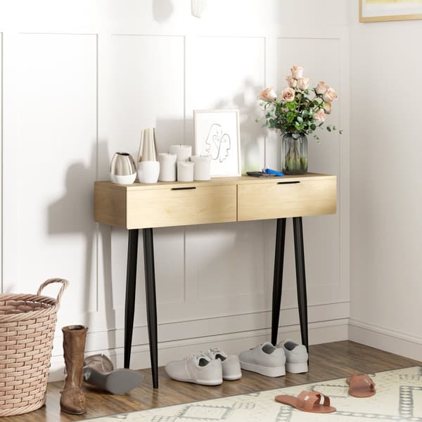 Rootz Scandinavian Console Table - Indgangskonsol - smal indgangsbord - Rummelig bordplads - 100 cm x 30 cm x 80,5 cm