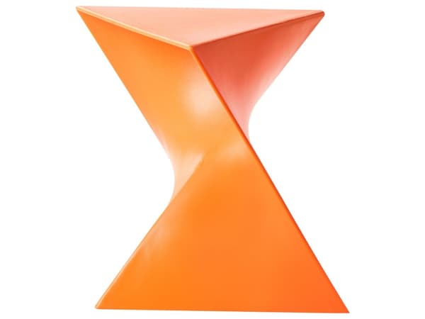 Sidebord Oransje Trekantet Geometrisk Form Endebord i Plast Aksentbord