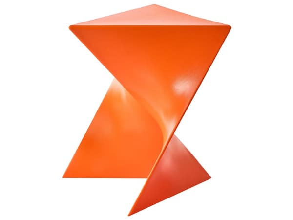 Sidebord Oransje Trekantet Geometrisk Form Endebord i Plast Aksentbord