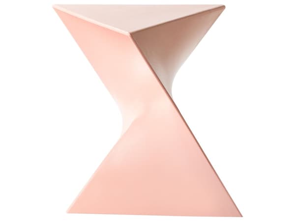 Sidebord Pastellrosa Trekantet Geometrisk Form Endebord i Plast Aksentbord