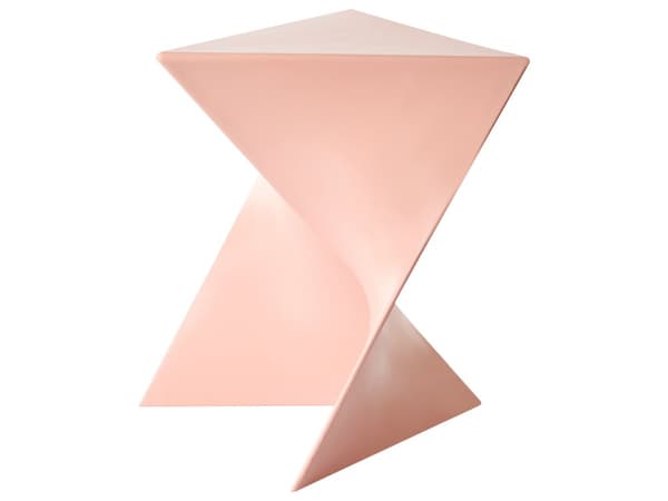 Sidebord Pastellrosa Trekantet Geometrisk Form Endebord i Plast Aksentbord