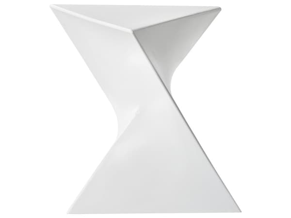Sidebord Hvit Trekantet Geometrisk Form Endebord i Plast Aksentbord