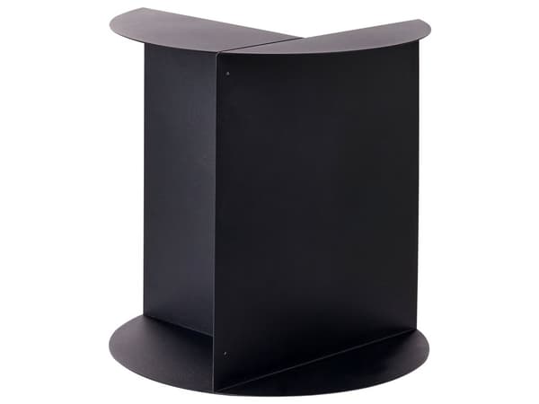 Sidebord Svart Metallbord i Rund Geometrisk Form Endebord med Hylle Aksentstykke