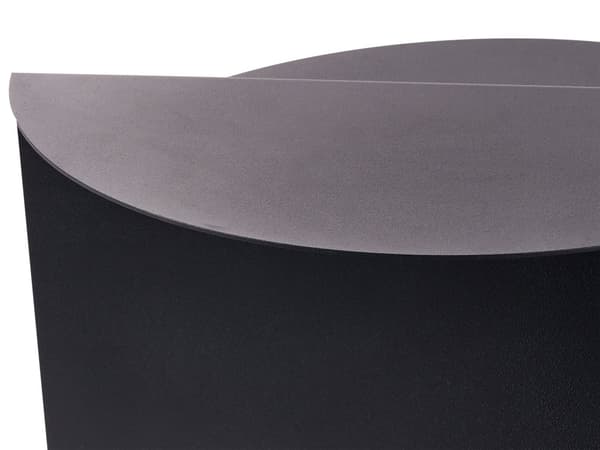 Sidebord Svart Metallbord i Rund Geometrisk Form Endebord med Hylle Aksentstykke
