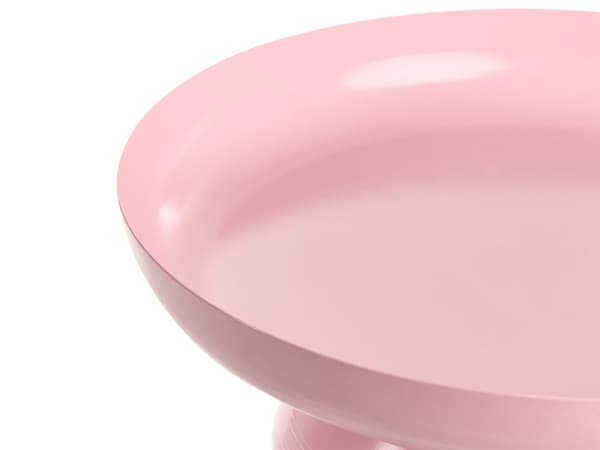 Sidebord Pastellrosa Metall Rund Geometrisk Form Endebord Aksentbord