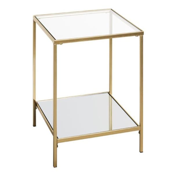 Fyrkantigt designersidobord "Timana" 55 cm guld