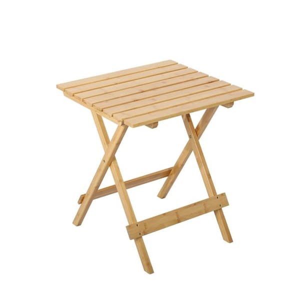 Homecall - 30252B - Bambu Bord Vikbart Liten Balkong Bord Trädgård Bord Square