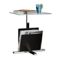 Miniatyrbild 1 av 6: RELAXDAYS sidobord - Modern design - Glasskiva och tidningsställ - Svart