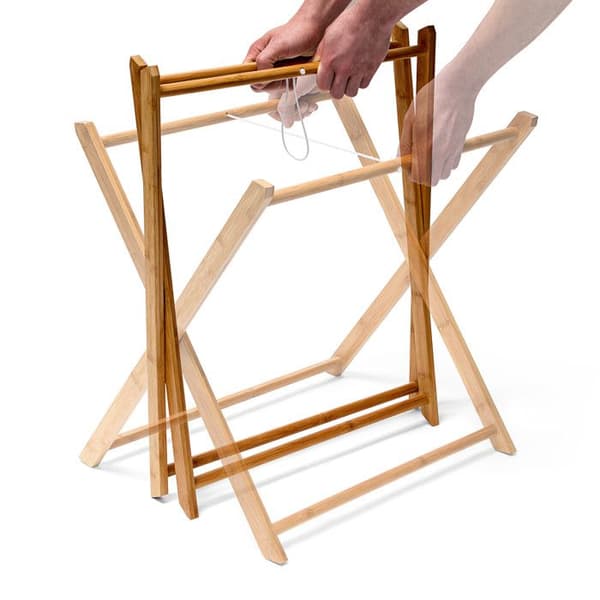 Relaxdays Fällbord, med hylla, låg soffbord, i bambu, H x B x D: 63,5 x 55 x 35 cm, natur