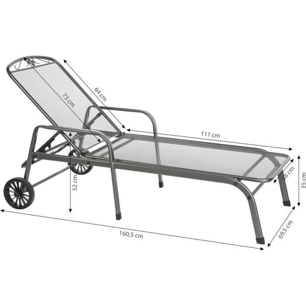 Sidobord - Dehner - Noah - Metall - Grå - 56 x 43 x 30,5 cm