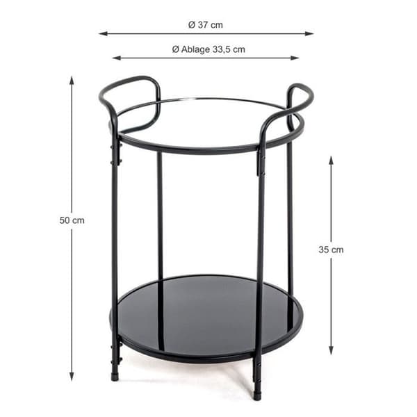Borddesign "Lackad Stål" 50cm Svart