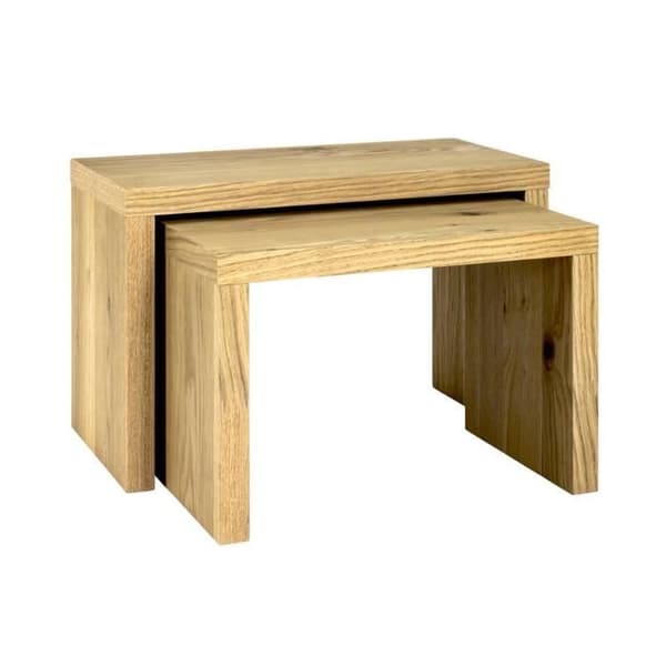Serkan sidobord, tillverkat av bikakepanel och ekfaner.