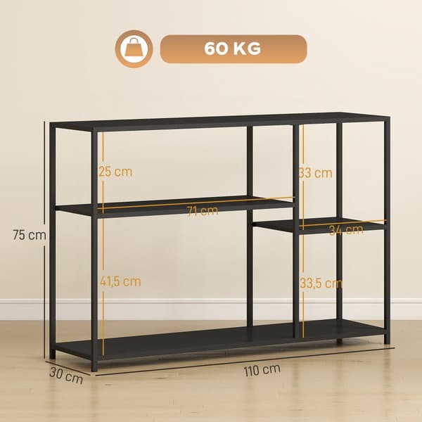 Konsolbord, 110x30x75 cm, Svart