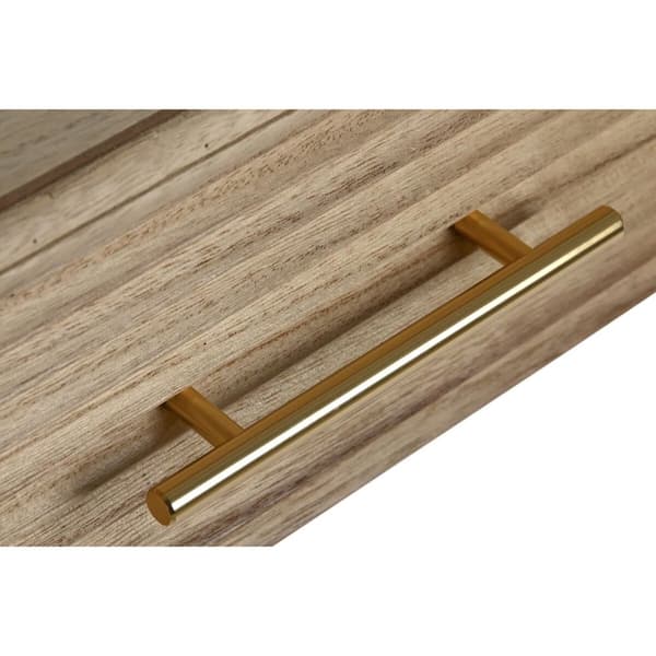 Sivupöytä DKD Home Decor 100 x 40 x 76 cm Kullattu Vaaleanruskea Paolownia wood Puu MDF