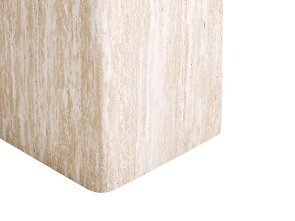 Sidebord Beige MDF-topp i Finér med Steinlignende Understell 50 x 50 cm Moderne Design Stue