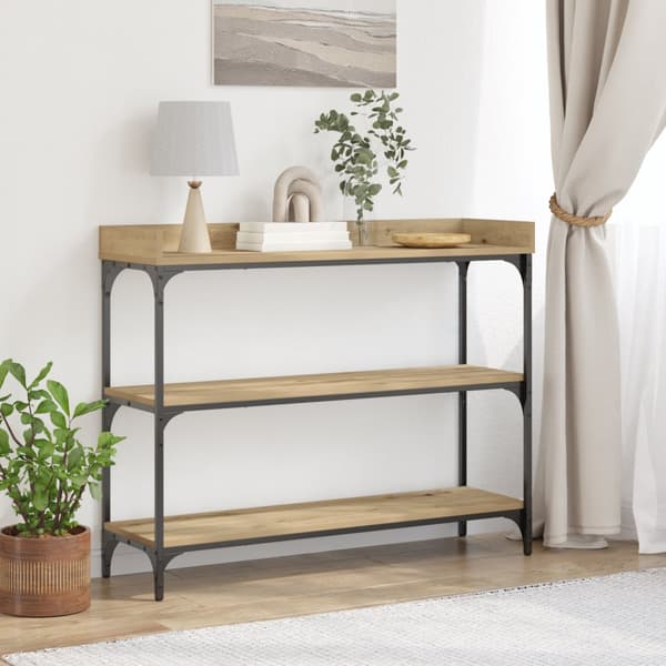 Konsolbord artisan ek 100x30x80 cm konstruerat trä och stål