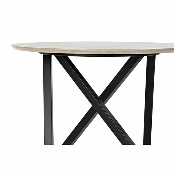 Sidobord DKD Home Decor 65 x 65 x 49,5 cm Svart Metall Trä Ljusbrun