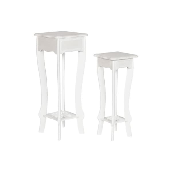 Set of 2 tables Home ESPRIT Valkoinen 30 x 30 x 76,5 cm
