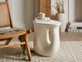 Miniatyrbilde 4 av 8: Sidebord med Terrazzo-effekt i Off-White MgO Glassfiber 42 x 28 cm UV-beis Rust Vann Vindbestandig Boho Moderne Utendørs Stue