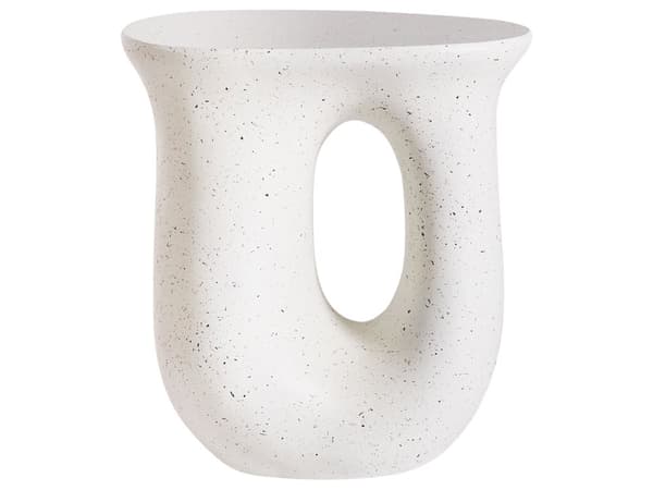 Sidebord med Terrazzo-effekt i Off-White MgO Glassfiber 42 x 28 cm UV-beis Rust Vann Vindbestandig Boho Moderne Utendørs Stue