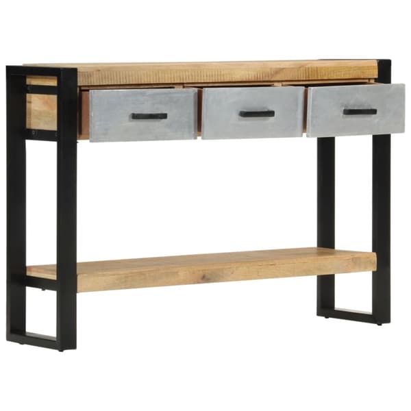 Konsolbord 110x30x76 cm massivt grovt mangoträ