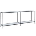 Miniatyrbild 2 av 2: Konsolbord vit 200x35x75,5 cm härdat glas