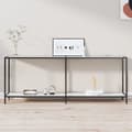 Miniatyrbild 1 av 2: Konsolbord vit 200x35x75,5 cm härdat glas