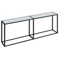 Miniatyrbild 2 av 2: Konsolbord vit marmor 220x35x75,5 cm härdat glas