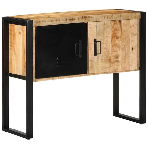 Konsolbord 90x35x75 cm massivt grovt mangoträ