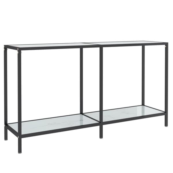 Konsolbord vit 140x35x75,5 cm härdat glas