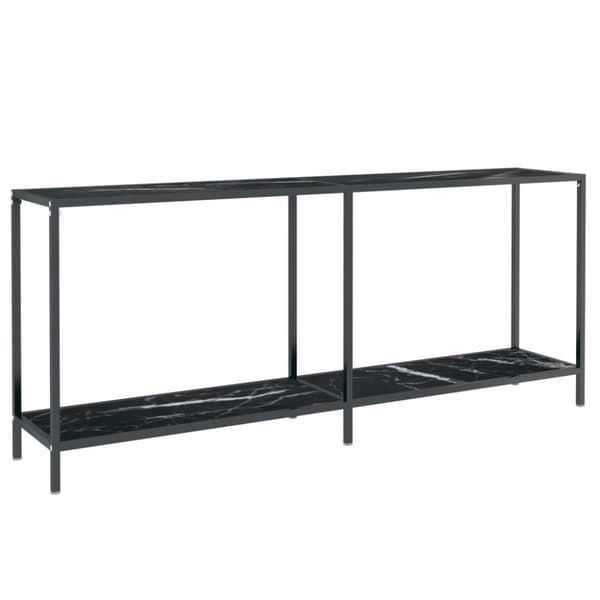 Konsolbord svart 180x35x75,5 cm härdat glas