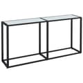 Miniatyrbild 2 av 2: Konsolbord vit marmor 160x35x75,5 cm härdat glas