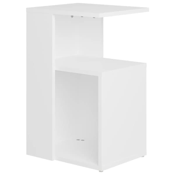 Sidobord vit 36x30x56 cm konstruerat trä
