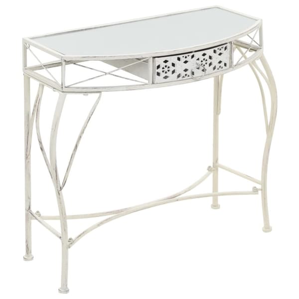 Sidobord fransk stil metall 82x39x76 cm vit