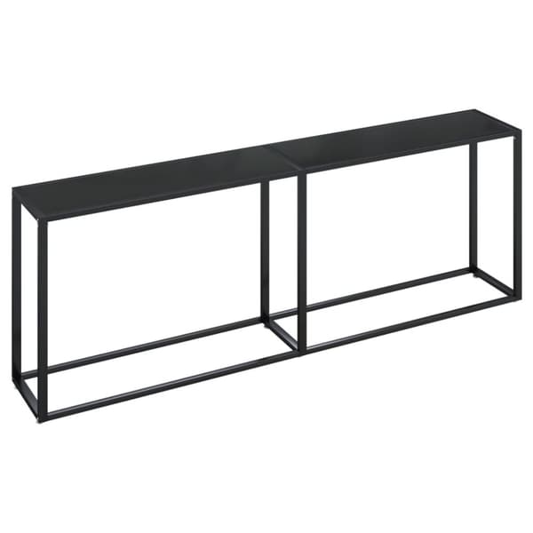 Konsolbord svart 220x35x75,5 cm härdat glas