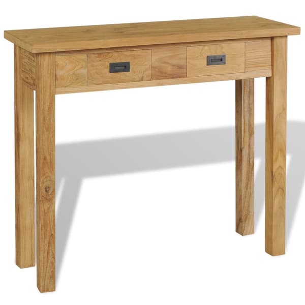 Konsolbord i massiv teak 90x30x80 cm
